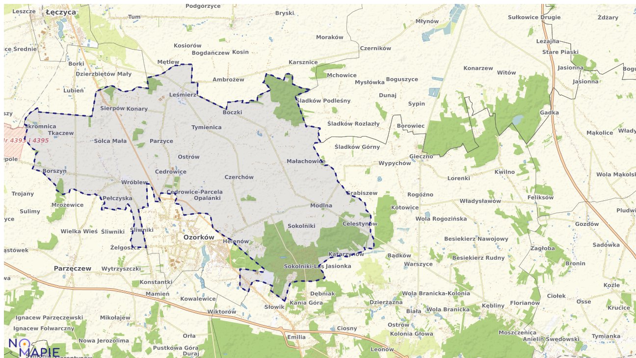 Mapa wyborów do sejmu Ozorków